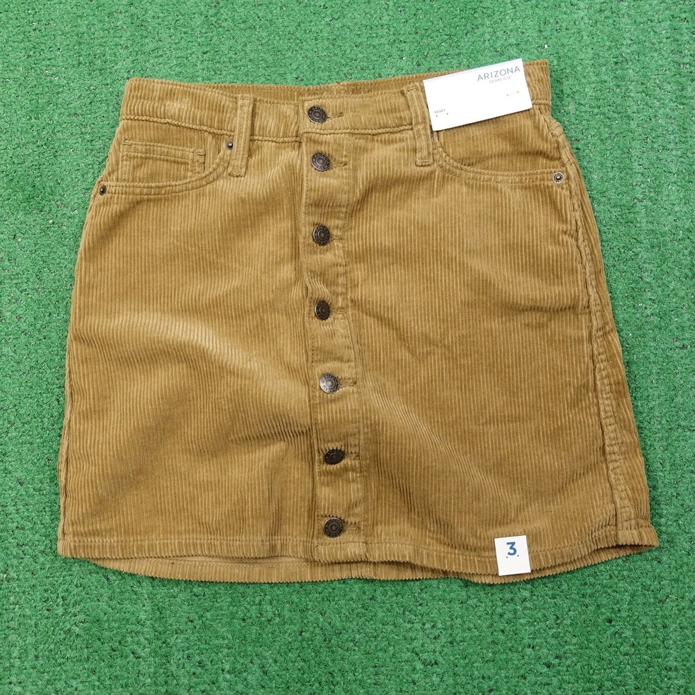 NWT ARIZONA JEAN CO BROWN CORDUROY SKIRT WOMENS SIZE 3 NEW!